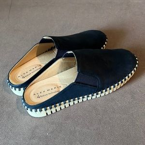 Navy Suede Alex Marie Mules size 6